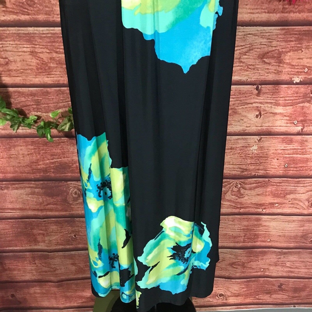 Floral Black and Blue Maxi Dress - Picture 7 of 12